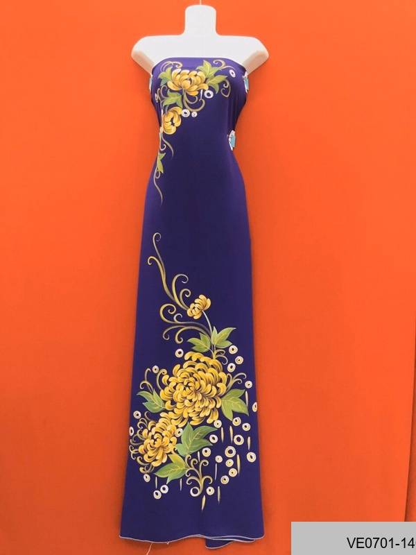 Vải Áo Dài Thái Tuấn Vẽ Hoa Cúc AD VE0701_14 40